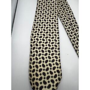 Oscar de la Renta Silk Tie Cream Paisley Pattern Men's Neckwear Vintage‎